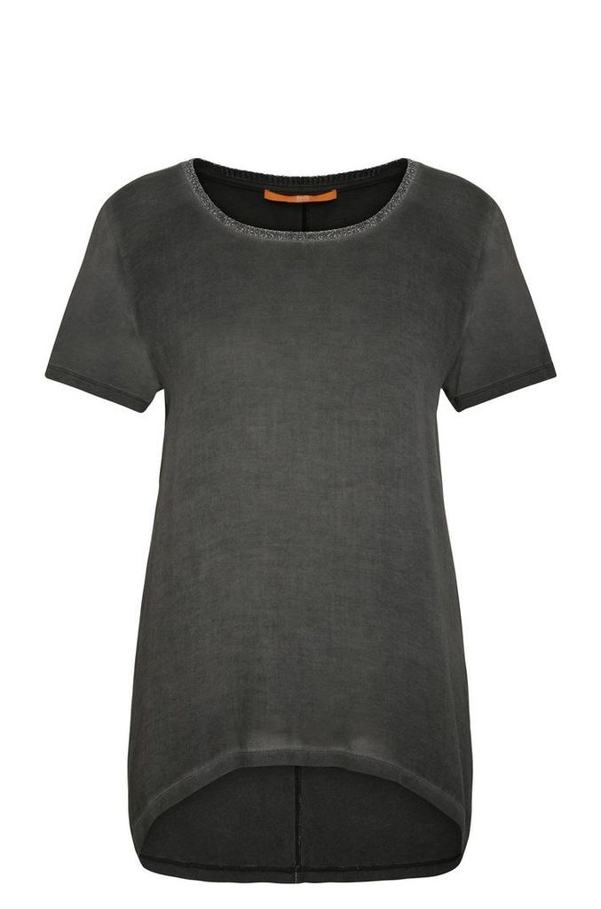 Relaxed-fit viscose t-shirt with glitter detail: `Tahiri`