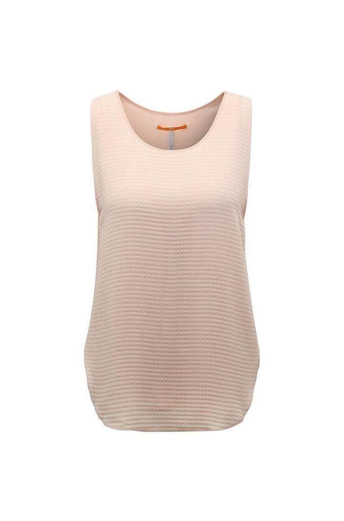 Textured regular-fit top in mixed materials: `Kethny`