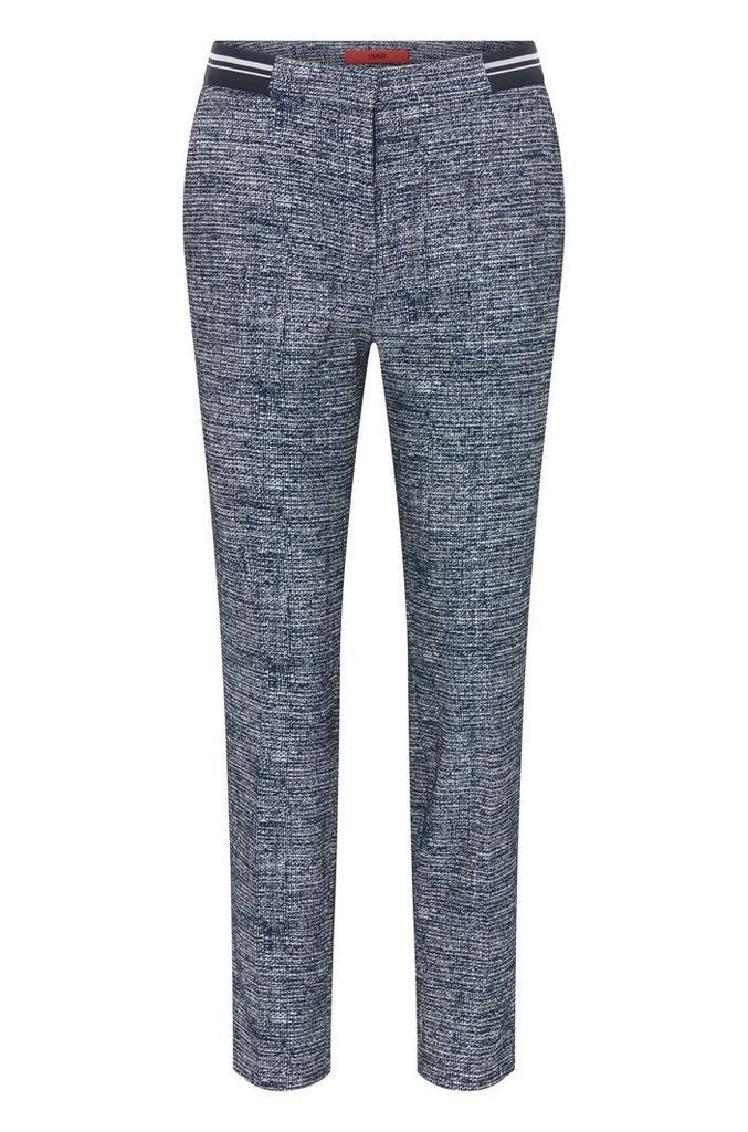Slim-fit trousers in cotton blend tweed
