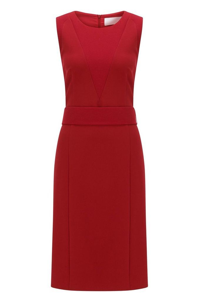 Structured shift dress in stretch fabric