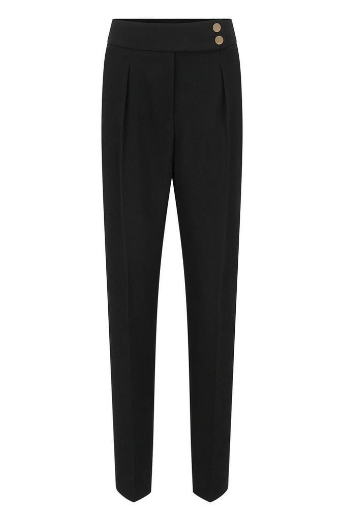 High-waisted trousers in lightweight crepe