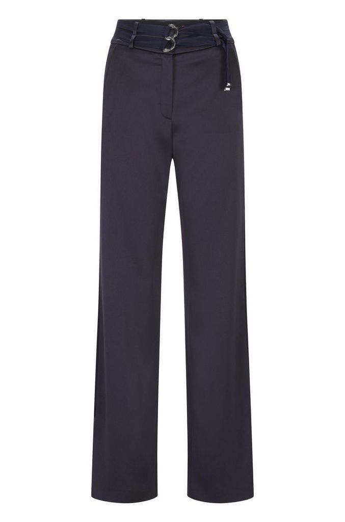 Relaxed-fit trousers with double belt detail