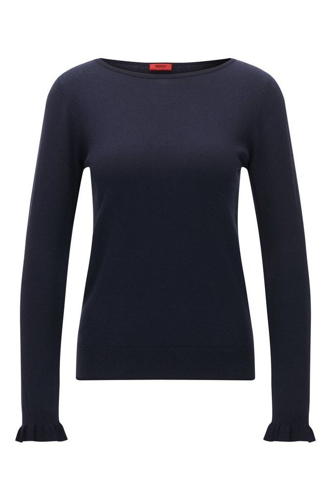 Crew-neck sweater in silk and cotton