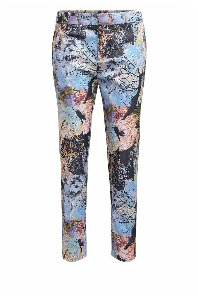 Relaxed-fit trousers in nature-inspired print