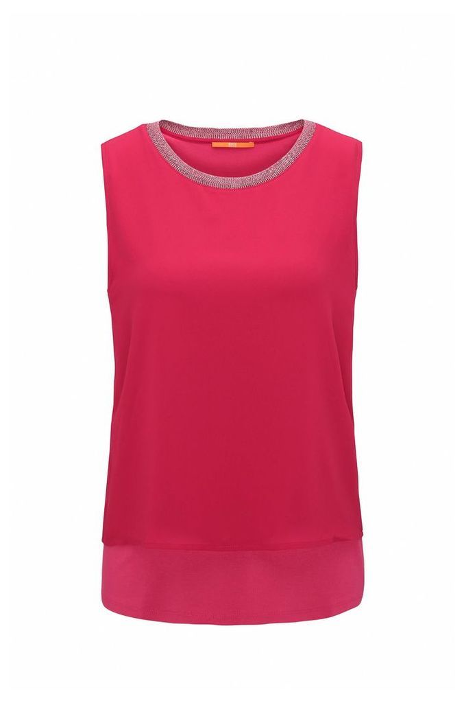 Regular-fit sleeveless top in stretch jersey