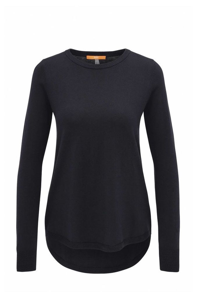 Lightweight cotton-blend sweater with structured details