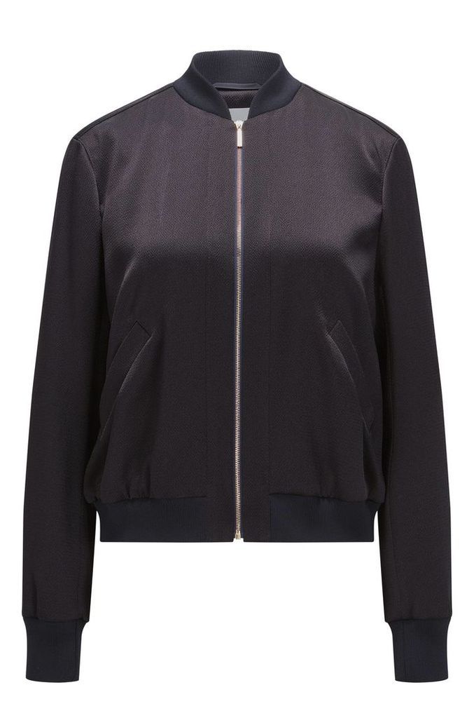 Relaxed-fit bomber jacket in structured fabric