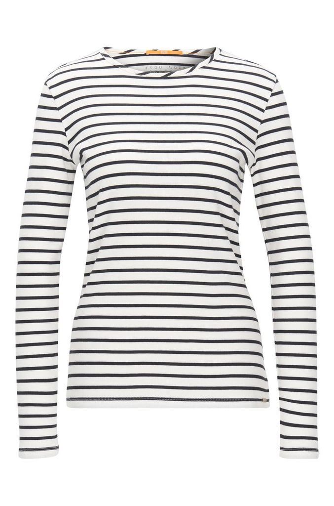 Slim-fit long-sleeved T-shirt in rib jersey