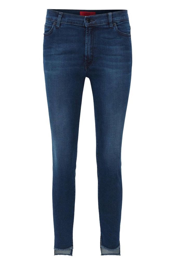 Extra-slim-fit super-stretch jeans with asymmetric hem