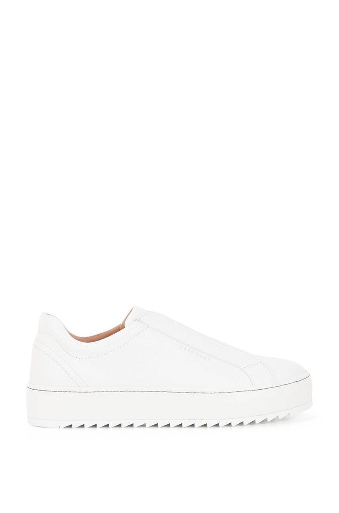 Laceless low-top trainers in Italian leather