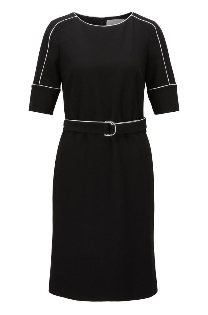 Jersey dress with contrast piping