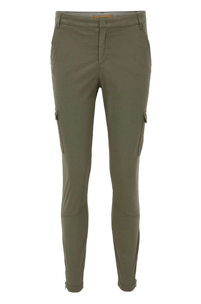 Slim-fit cotton-blend cargo trousers
