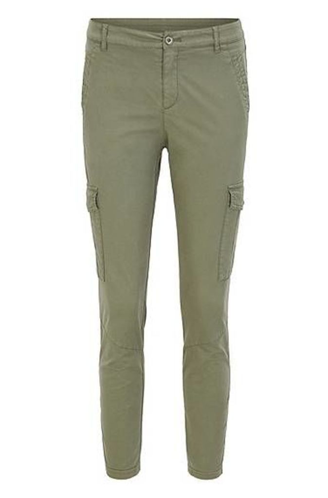 Slim-fit cargo trousers in stretch cotton