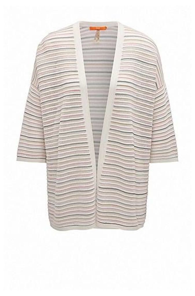 Lightweight oversize-fit open-front cardigan in structured fabric