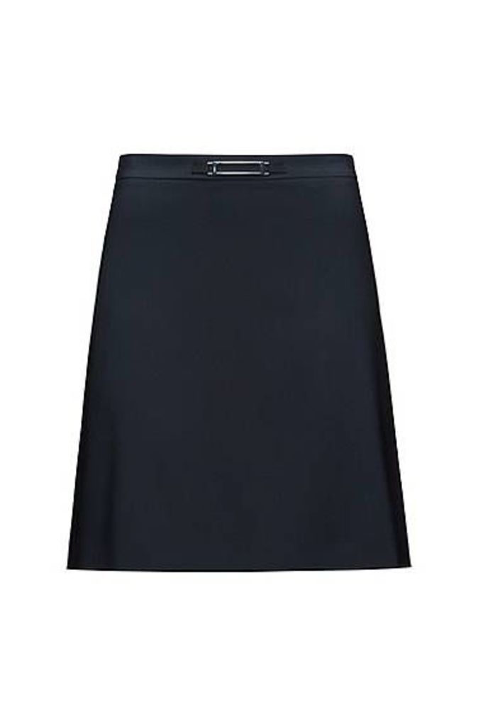 A-line skirt in stretch wool with hardware