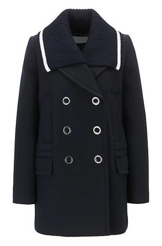Double-breasted sailor-style jacket in bonded twill