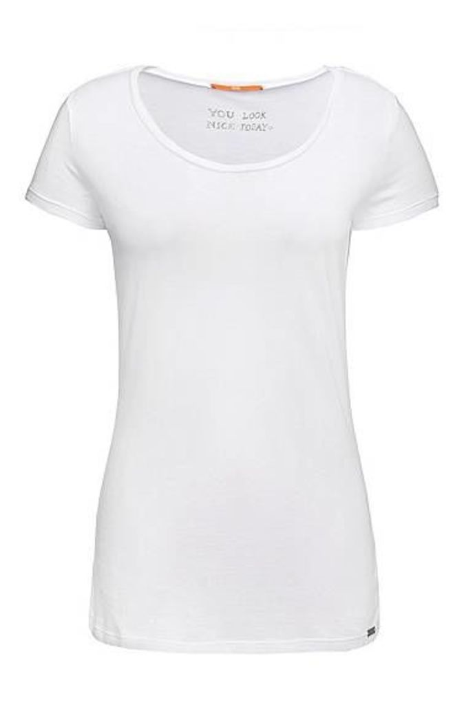 Slim-fit T-shirt in peached cotton-blend jersey