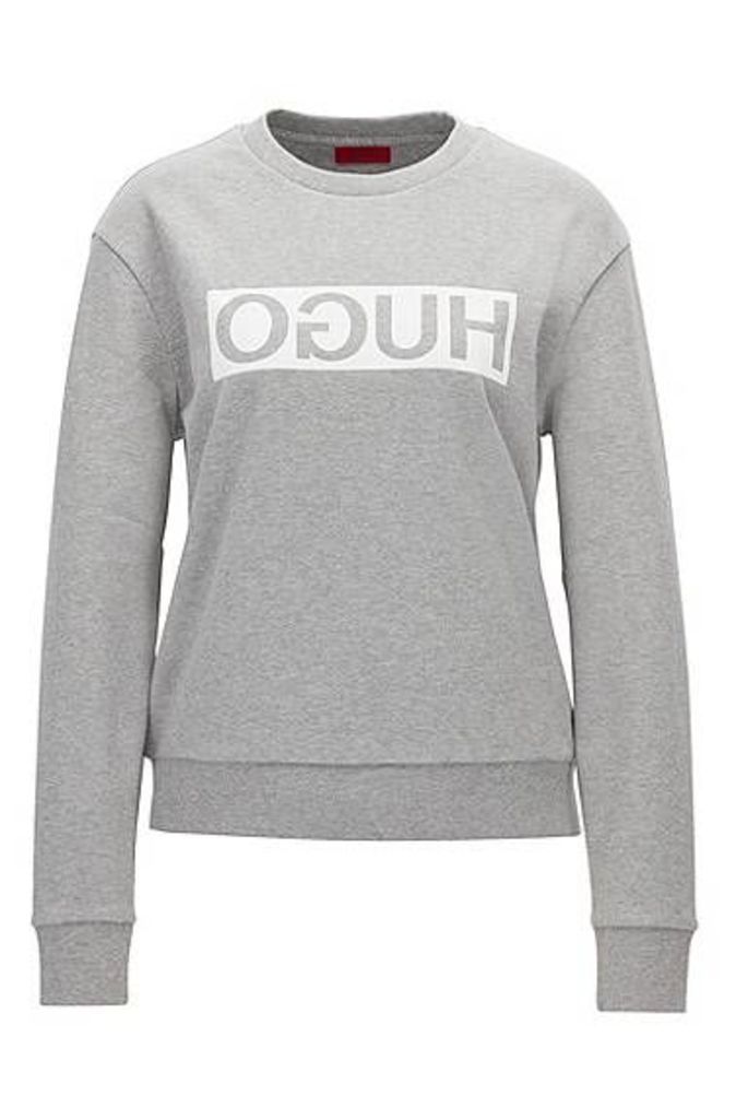 Relaxed-fit cotton sweater with reverse logo