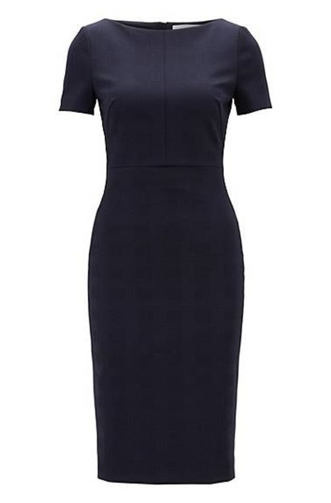 Midi-length shift dress in textured stretch jersey