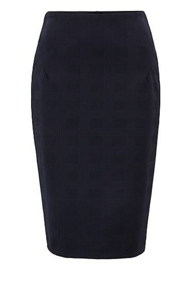 Stretch-jersey pencil skirt with two-way rear zip