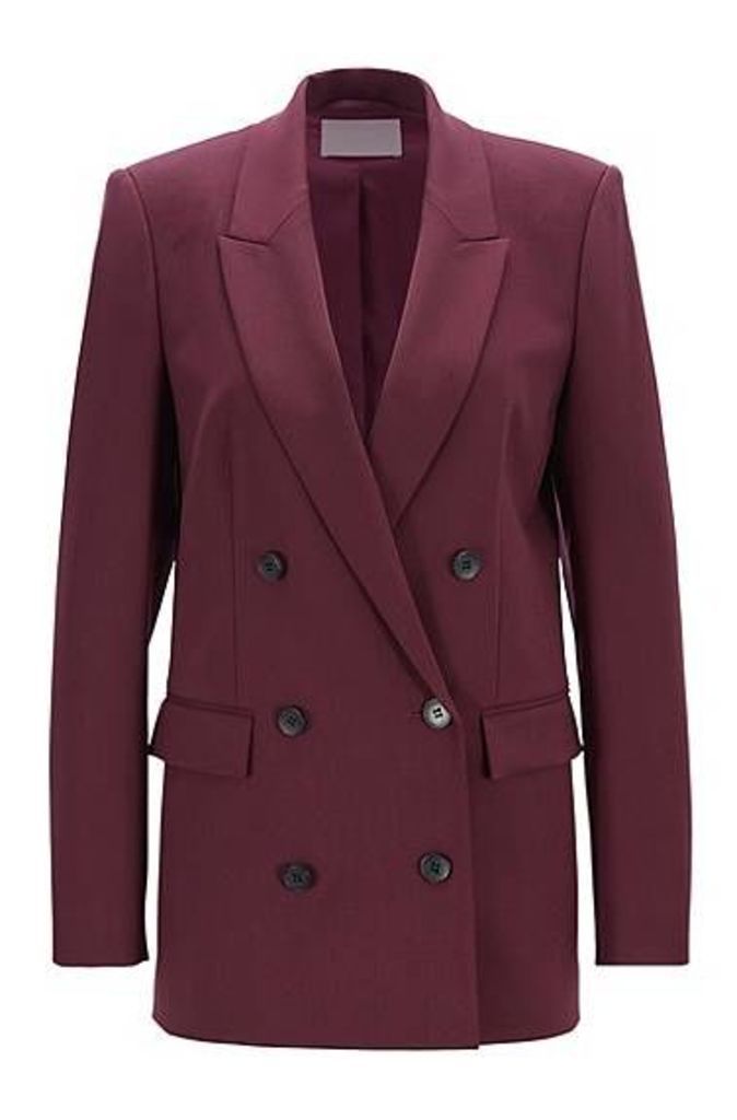 Relaxed-fit double-breasted blazer in Italian stretch virgin wool
