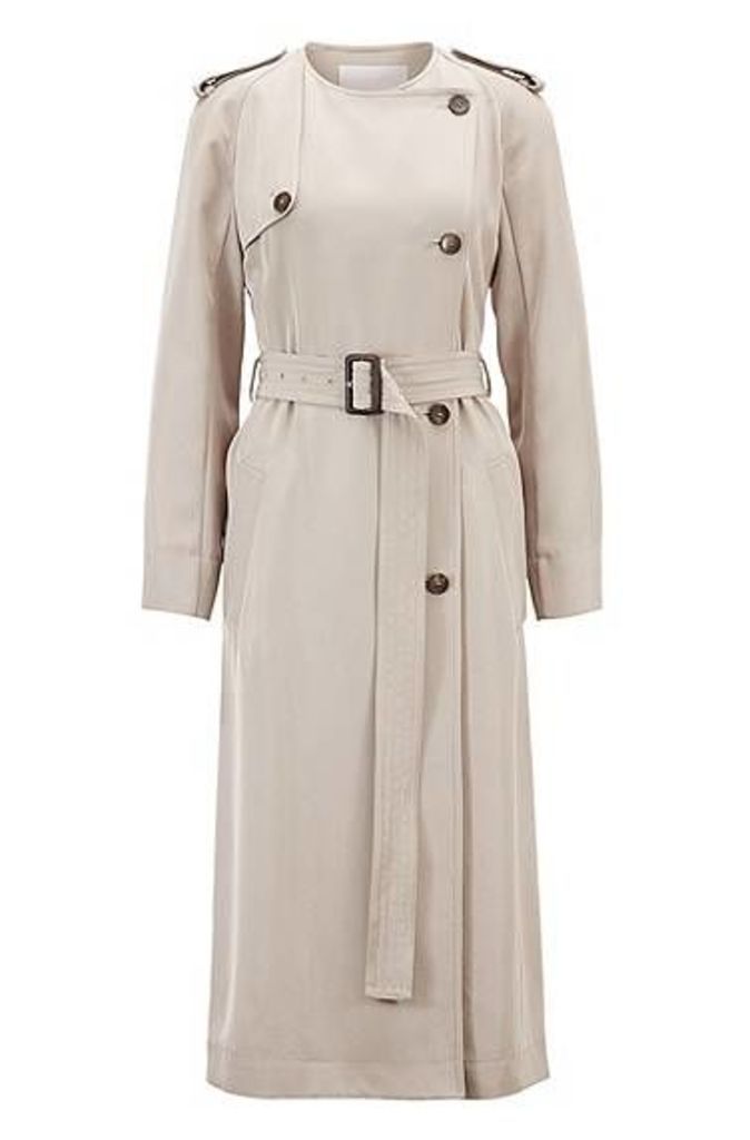 Trench-style dress in Japanese twill fabric