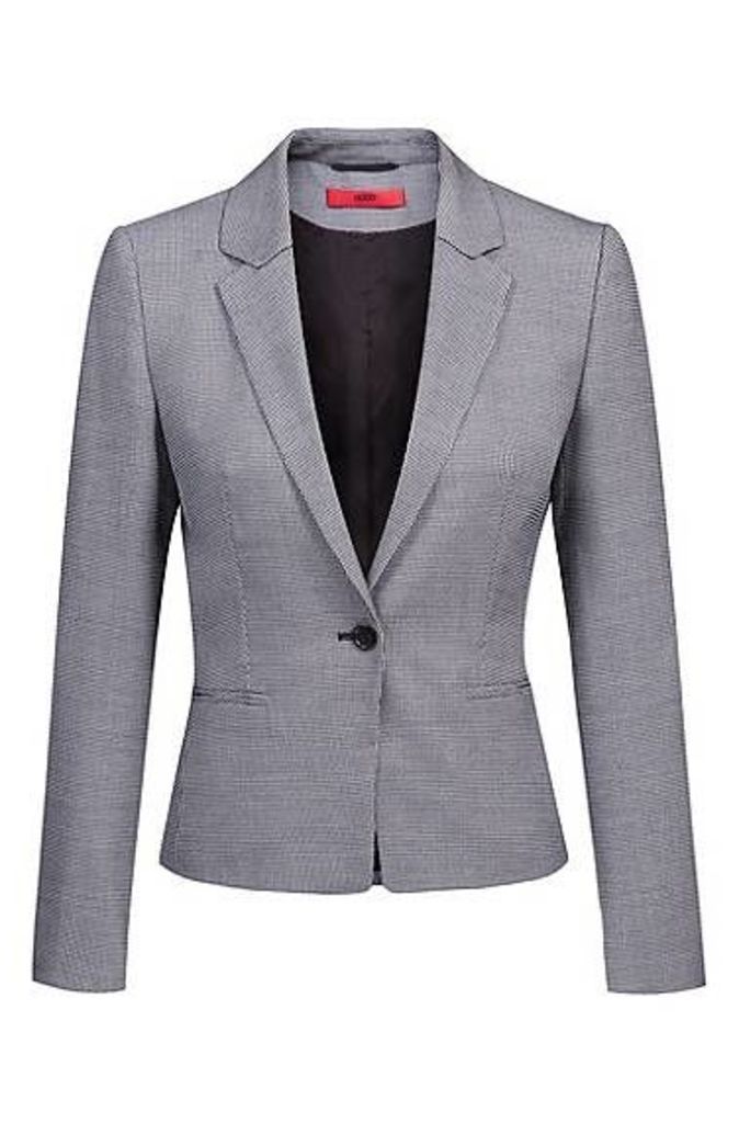 One-button jacket in patterned stretch fabric