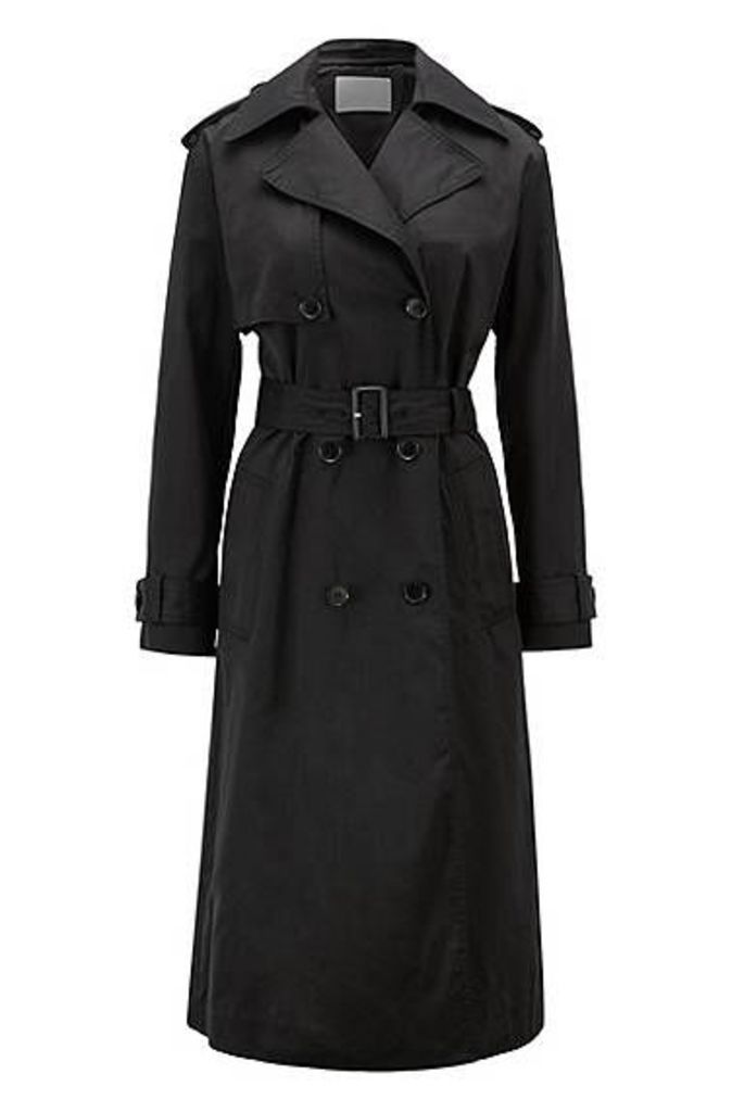 Double-breasted trench coat in water-repellent twill
