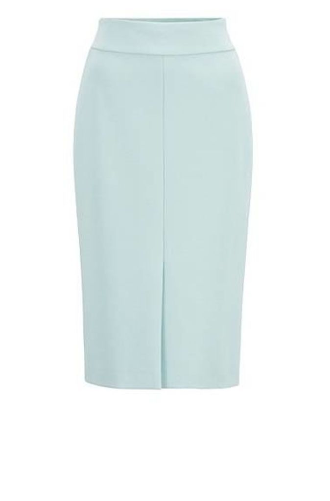 Italian-jersey pencil skirt with front split
