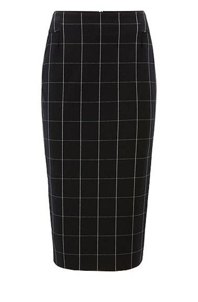 Checked pencil skirt in Portuguese stretch fabric
