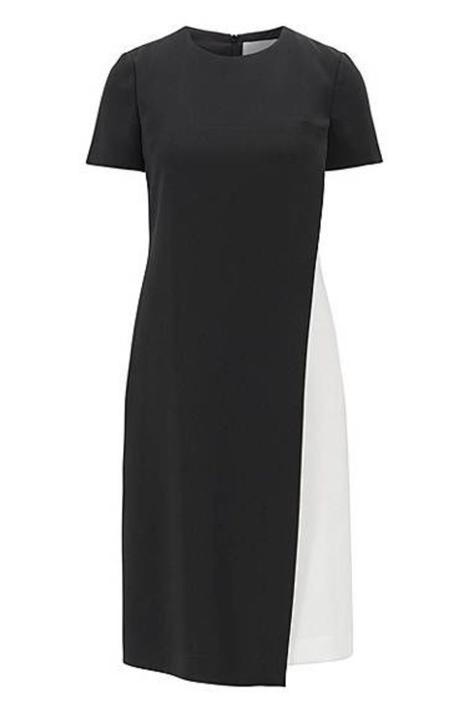 Colourblock dress in crease-resistant Japanese crepe