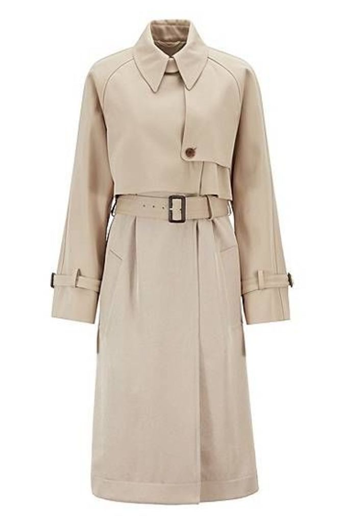 Oversized-fit trench coat in Italian cotton with belt