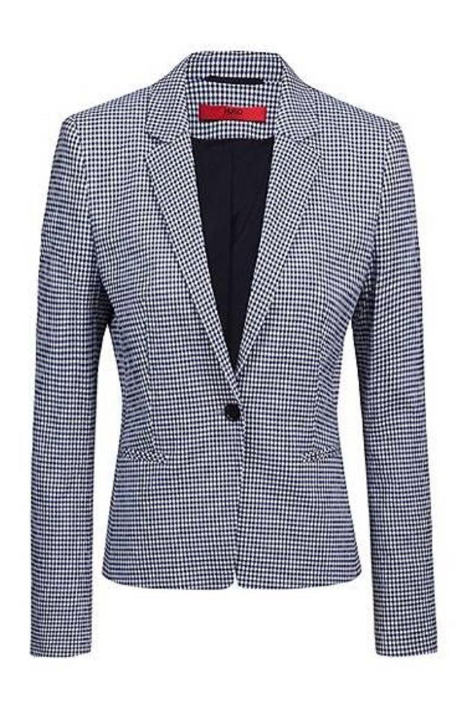 Regular-fit blazer in a checked stretch-cotton blend