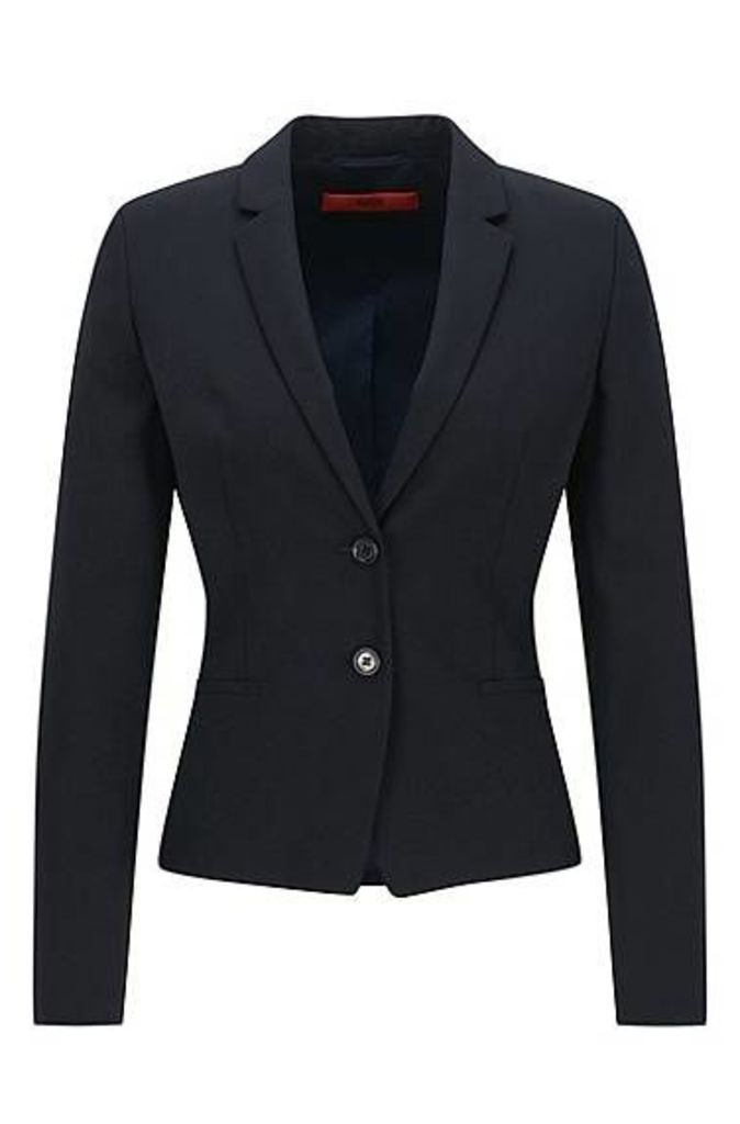 Regular-fit cropped blazer in stretch wool
