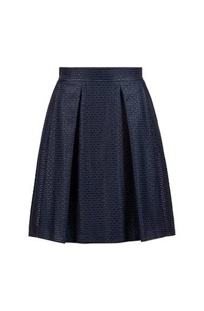 High-waisted A-line skirt in a structured cotton blend