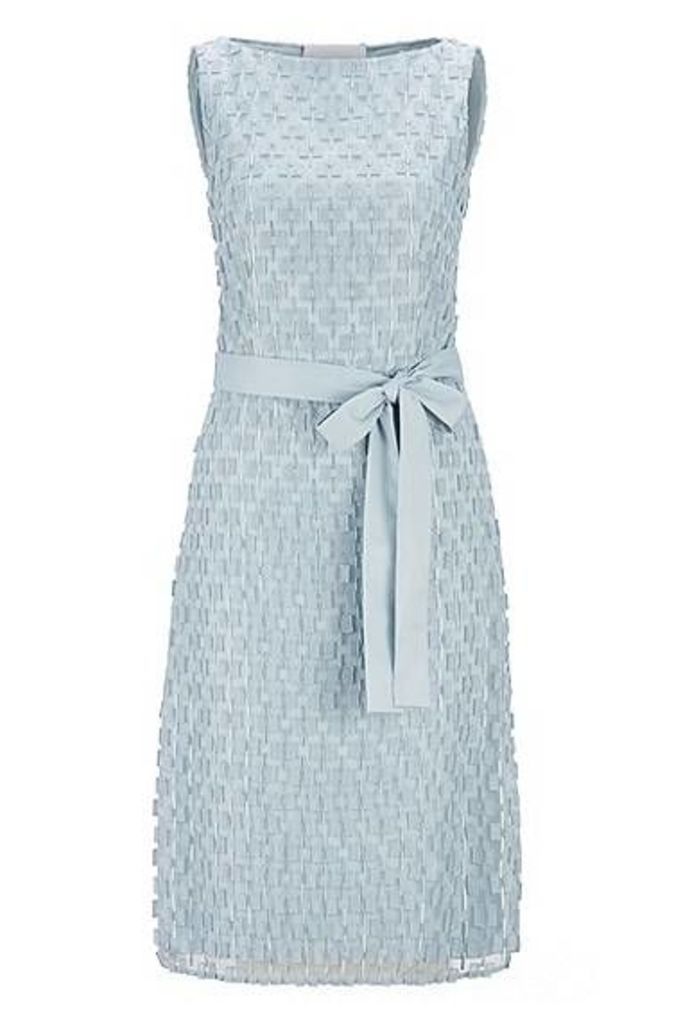 Regular-fit dress in embroided lace with tie belt