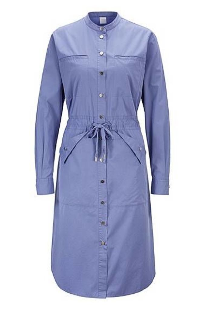 Relaxed-fit shirt dress with drawstring waist
