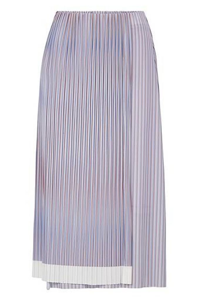 A-line skirt with plissé pleats and colour-block hem