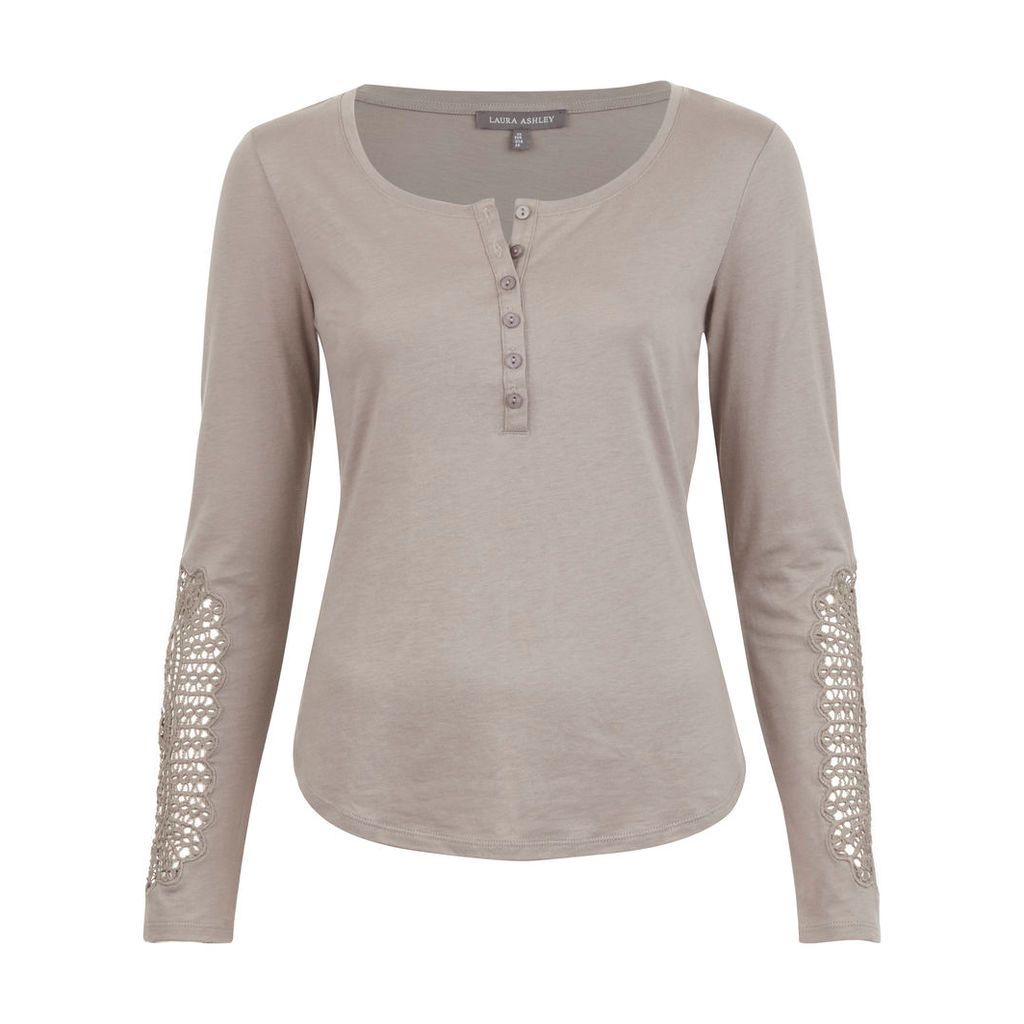 Henley Lace Sleeve Top