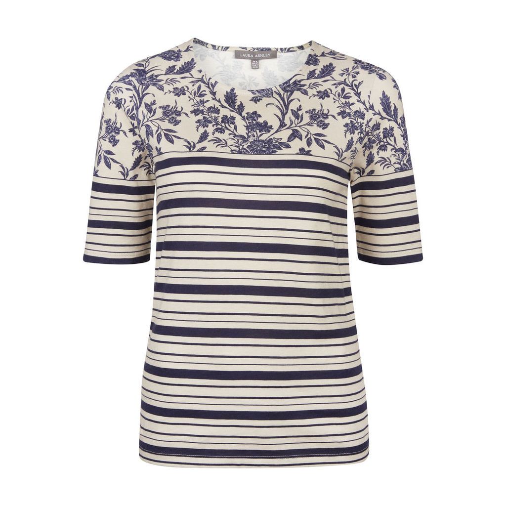 Blue Stripe and Floral TShirt