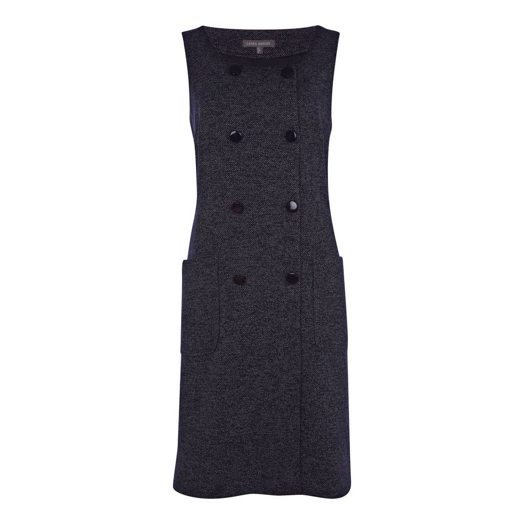 Double Breasted Button Front Ponte Dress