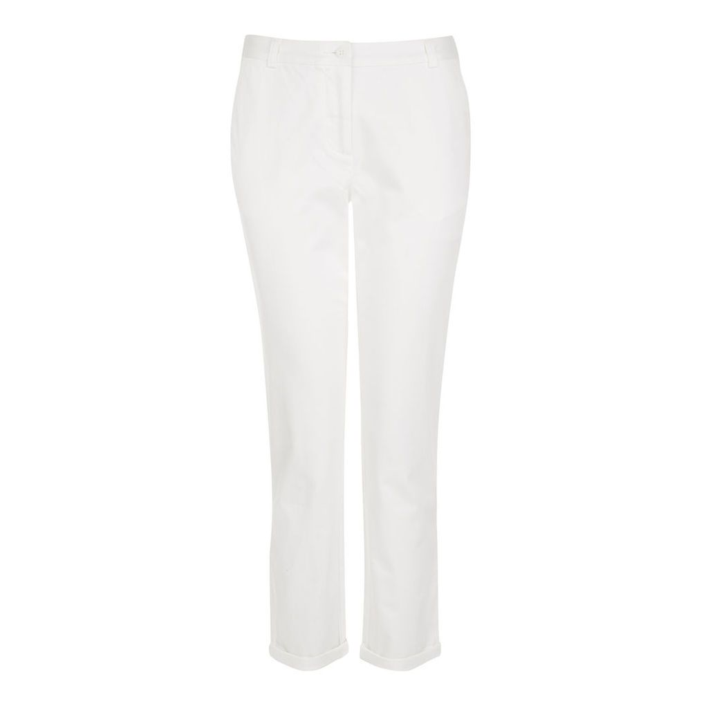 Cropped Turn Up Chino Trousers