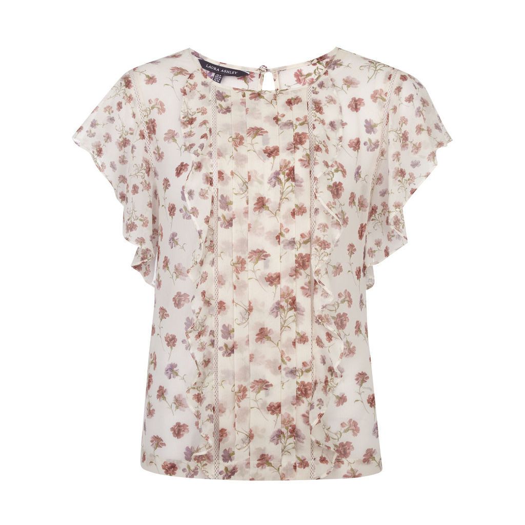 Carnation Floral Ruffle Blouse