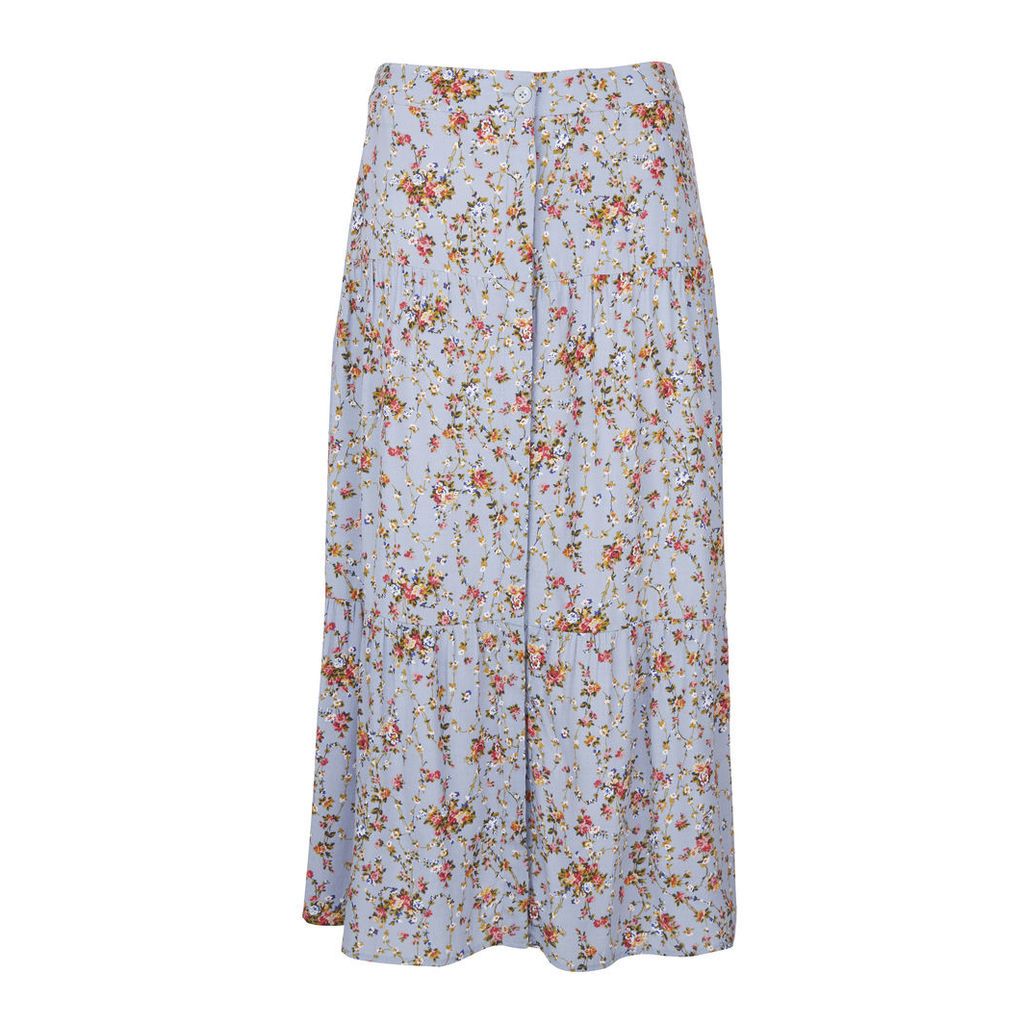 Ditsy Floral Tiered Long Skirt