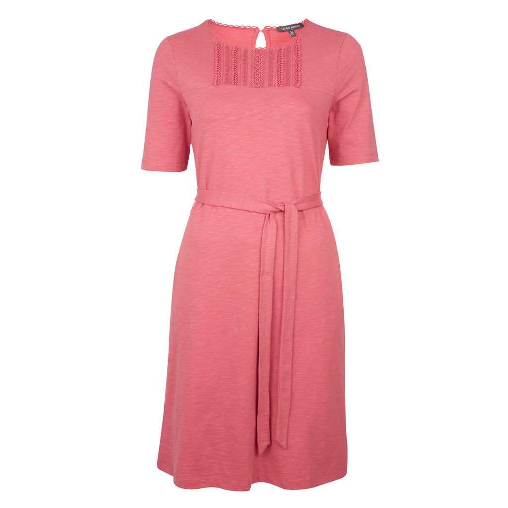 Pink Bib Detail Jersey Dress