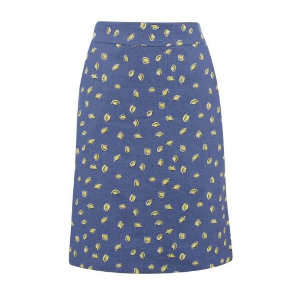 Lemon Drop Linen A Line Skirt