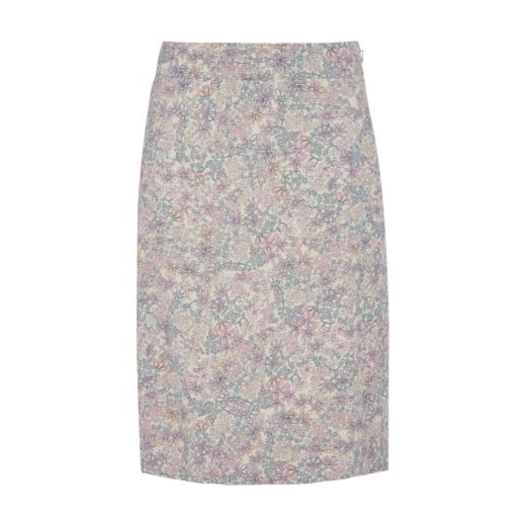 Linen ALine Clematis Garden Skirt