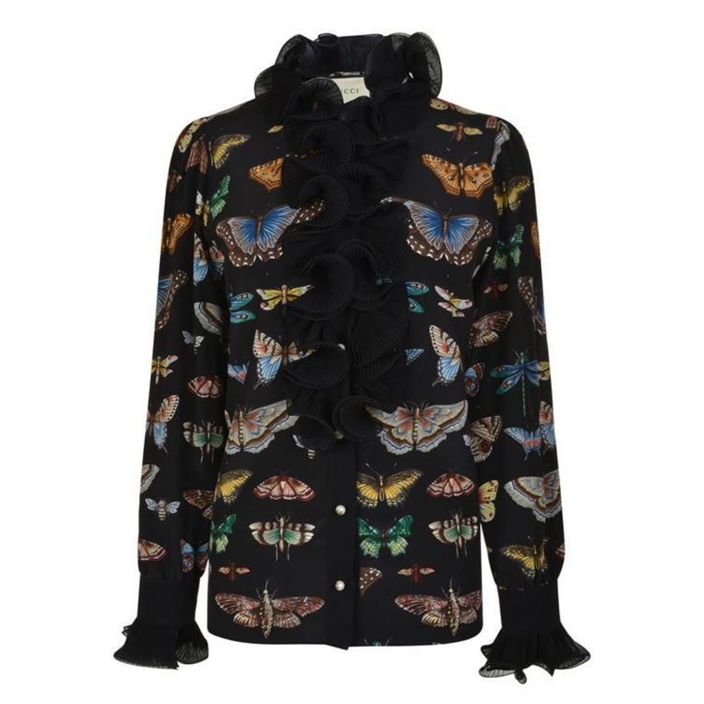 GUCCI Butterfly Frill Blouse