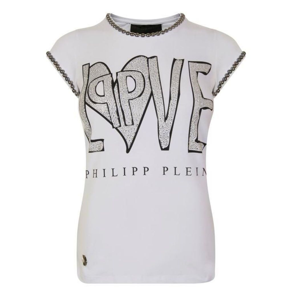 PHILIPP PLEIN Love Embellished T Shirt