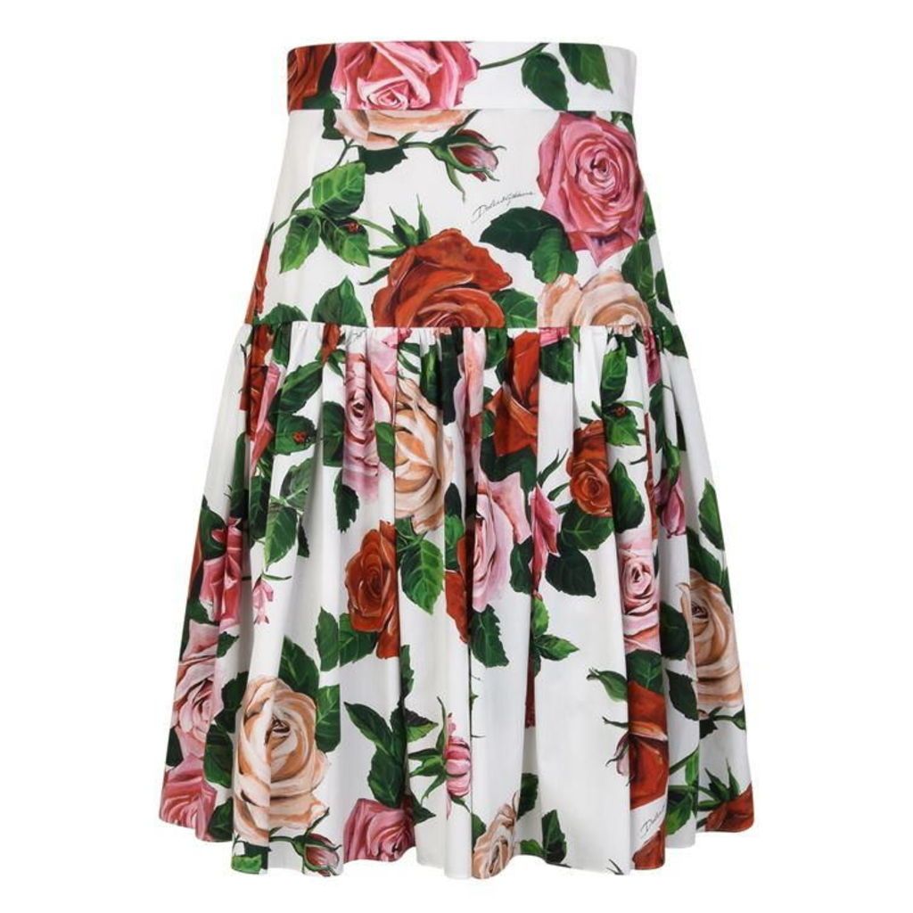 Dolce and Gabbana Rose Midi Skirt